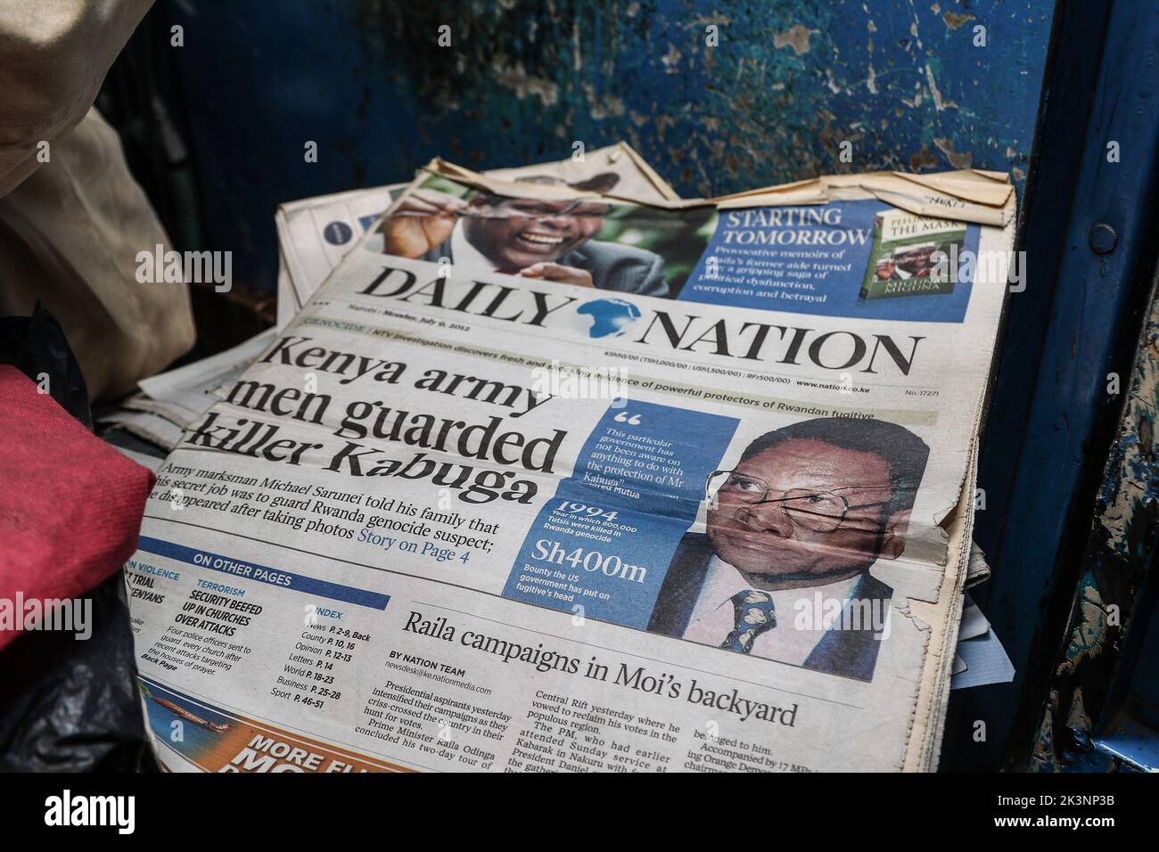 A View of an old Kenyan newspaper that covered the story of Rwandan