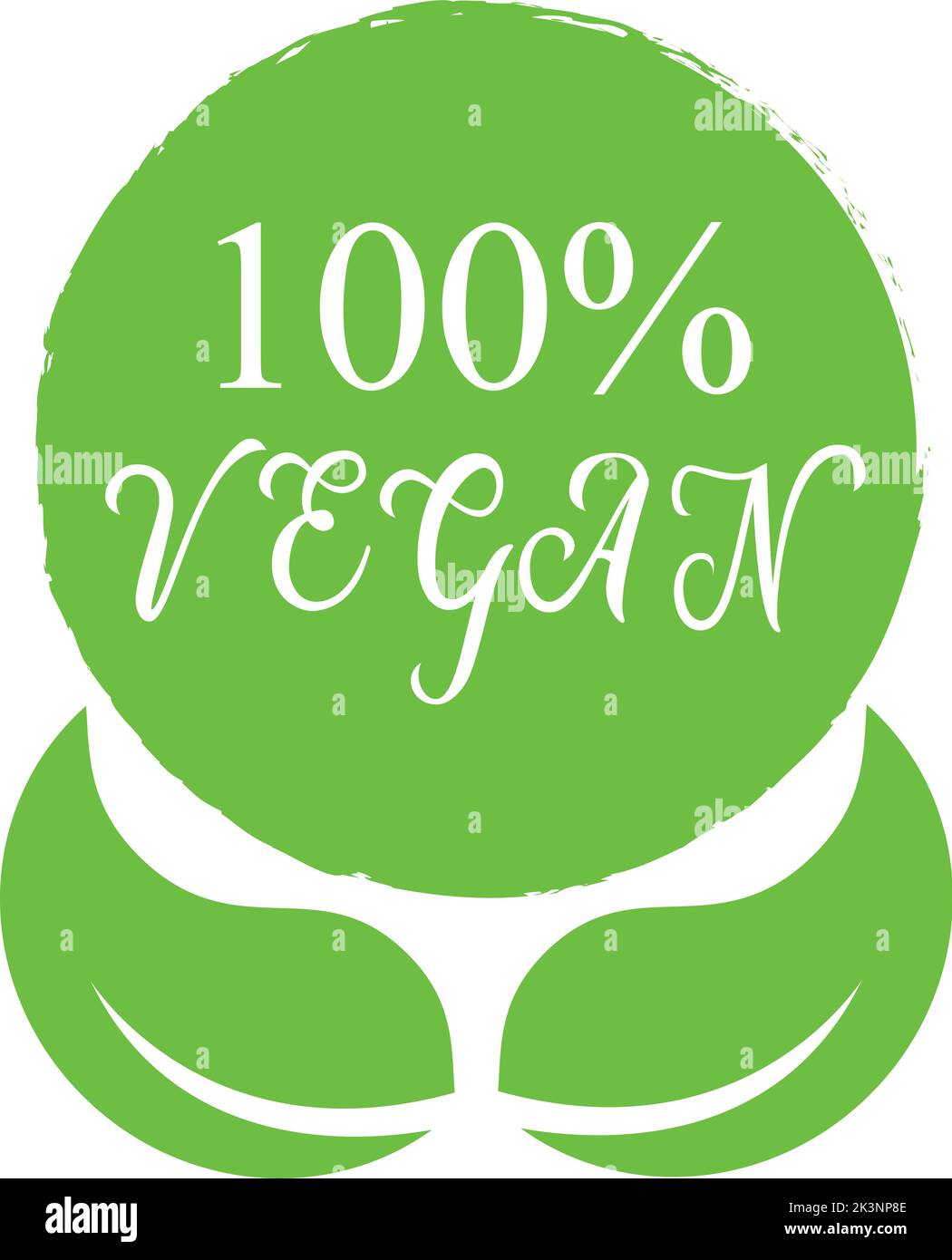 A vector illustration of 100 percent vegan logo Stock Vector Image ...