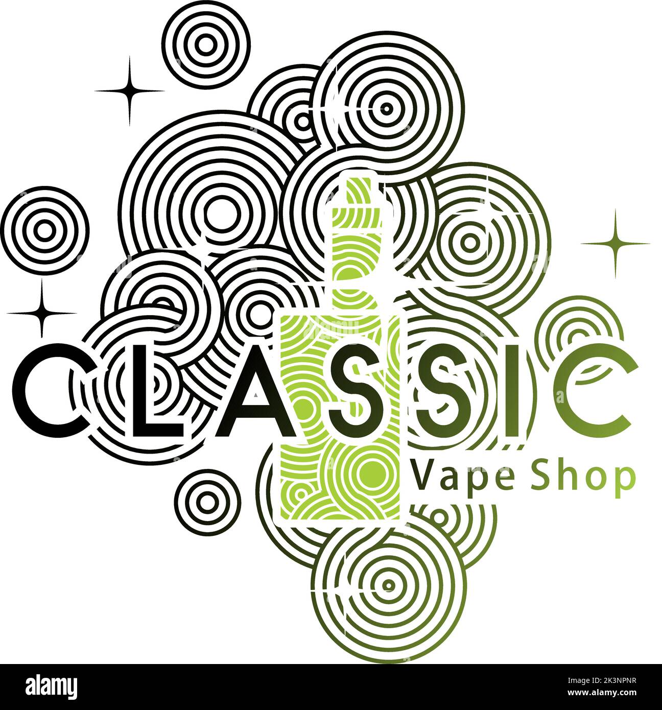 UNIQUE and vintage logo of a vape shop Stock Vector Image & Art