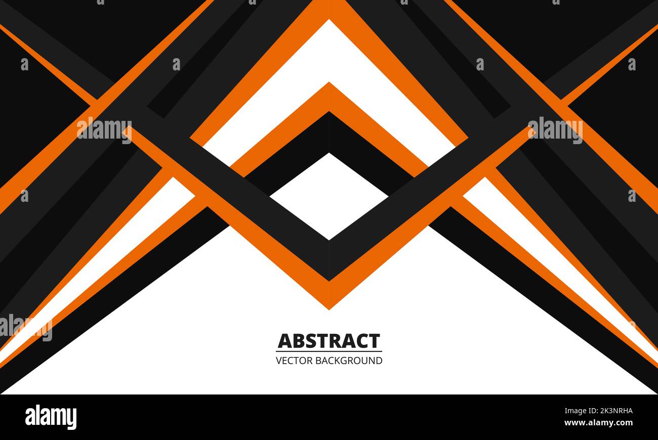 Vector abstract background with orange and black geometric shapes and ...
