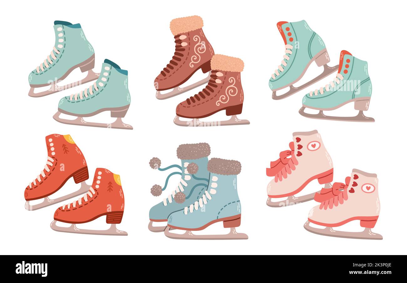 Figure skating skates set flat design vector Stock Vector Image & Art ...