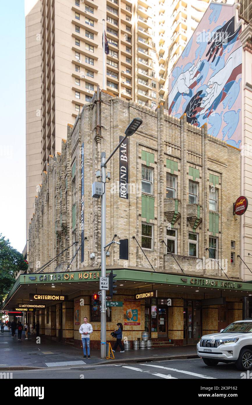 The Criterion Hotel in Sydney's central business district Stock Photo