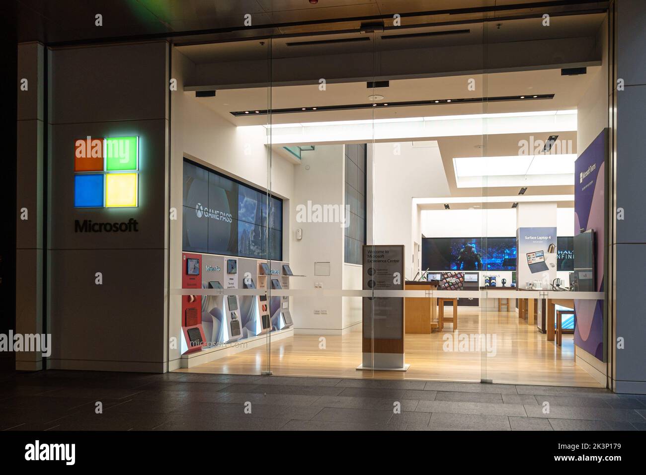 The Microsoft store on Pitt Street Mall in the Sydney Central Business District Stock Photo
