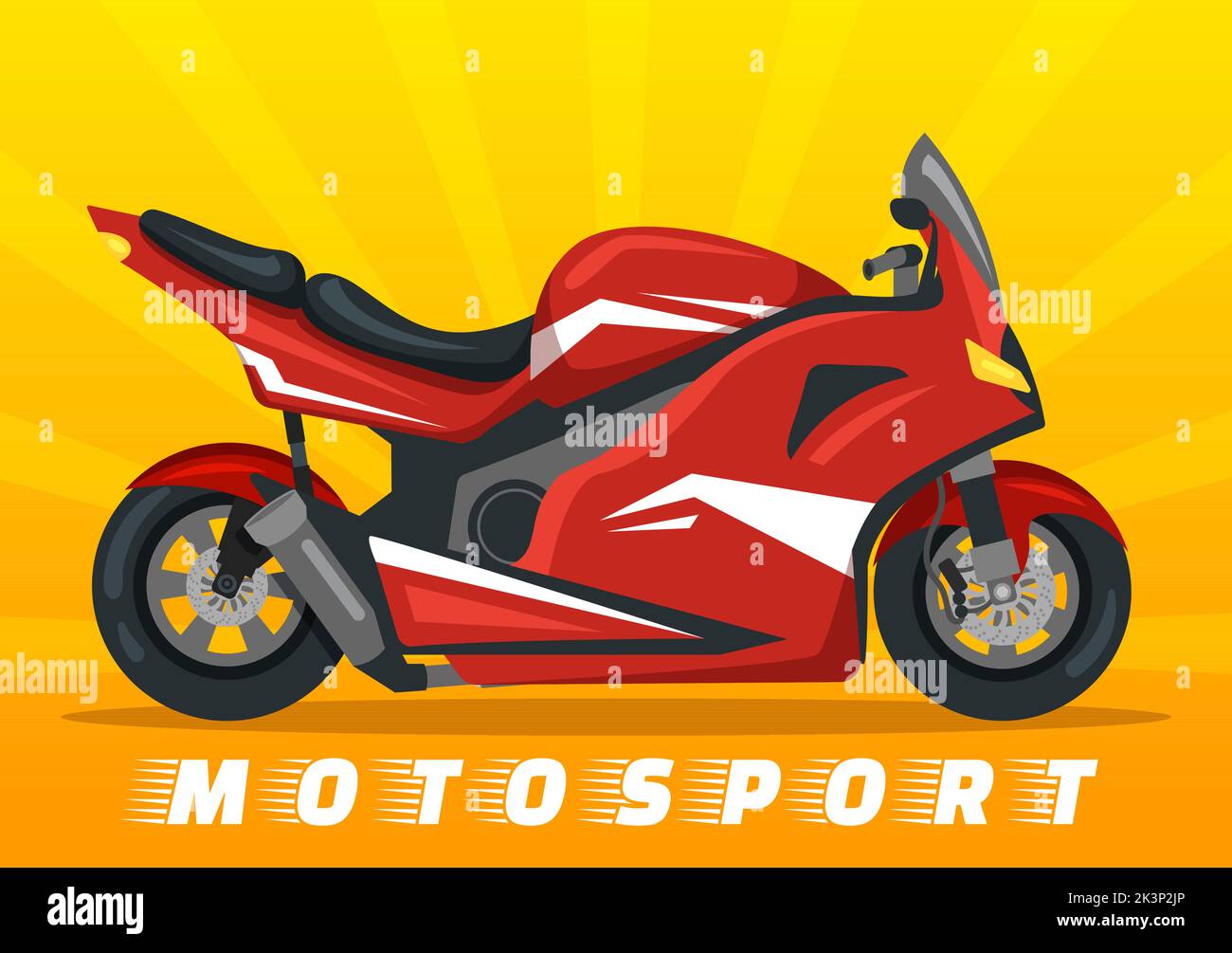 Racing Motosport Speed Bike Template Hand Drawn Cartoon Flat