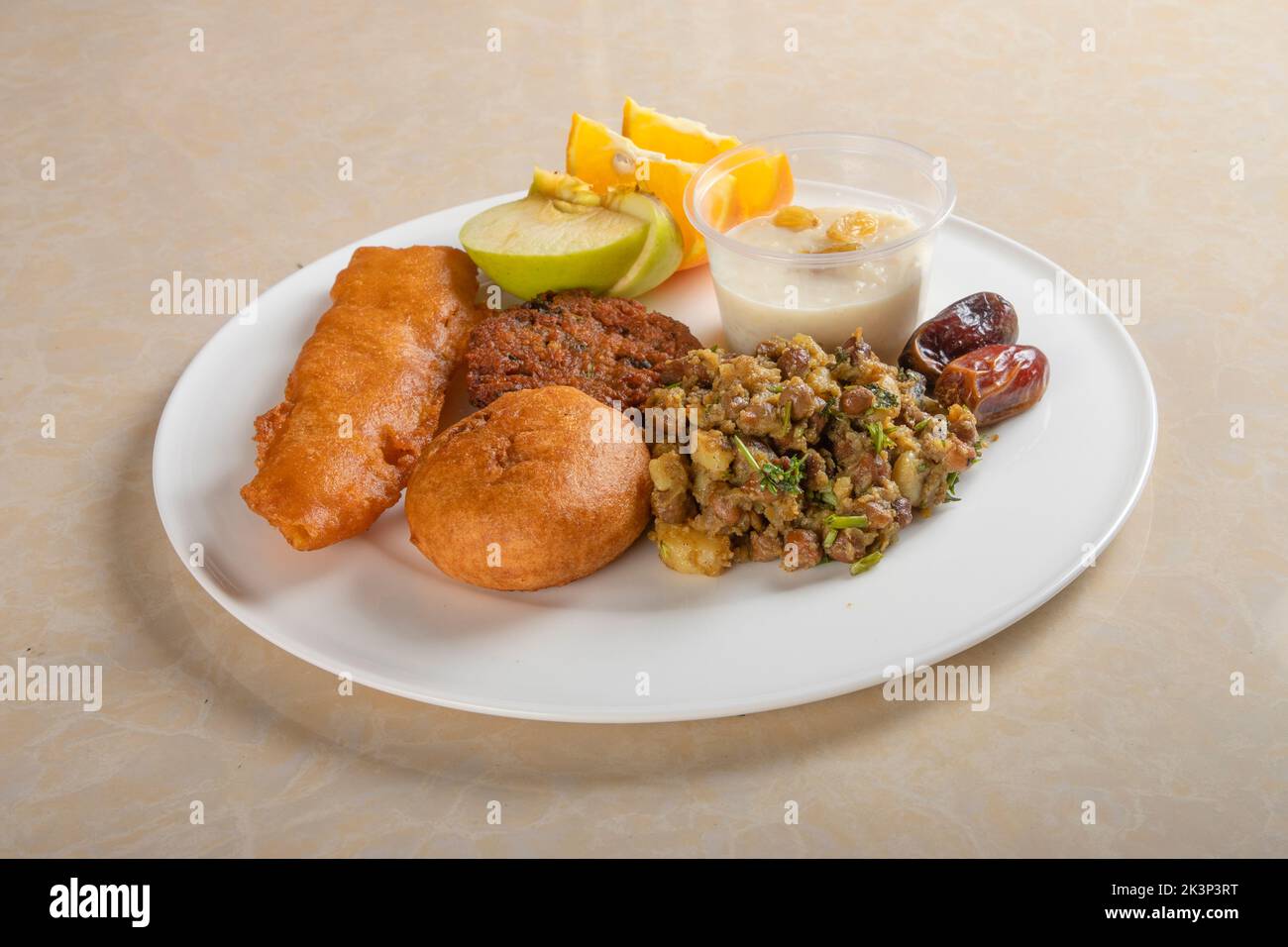 Bangladeshi ifrati iftar food isolated on white Stock Photo