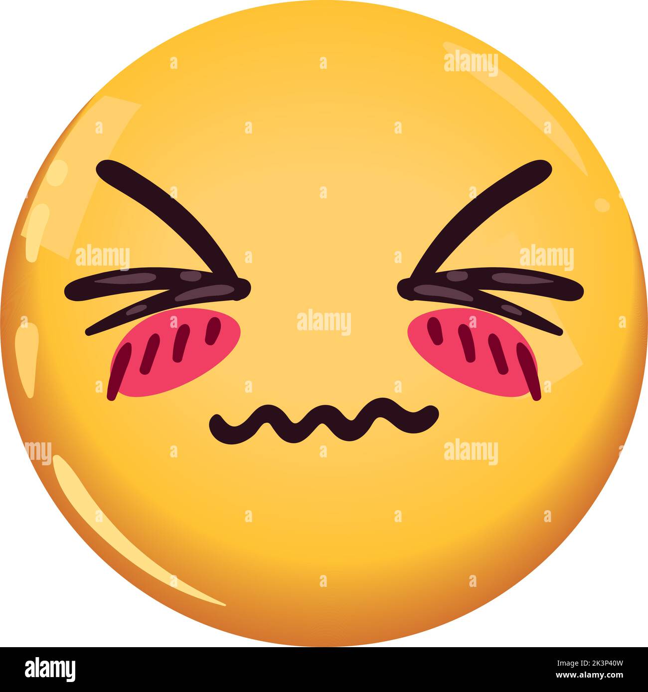 flat embarrassed emoji Stock Vector Image & Art Alamy
