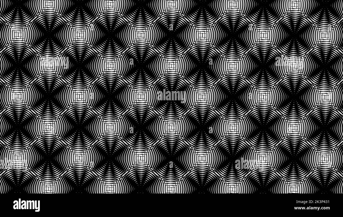 Interlocked Wavy Line Black And White Symmetric Wavy Lines Stock 