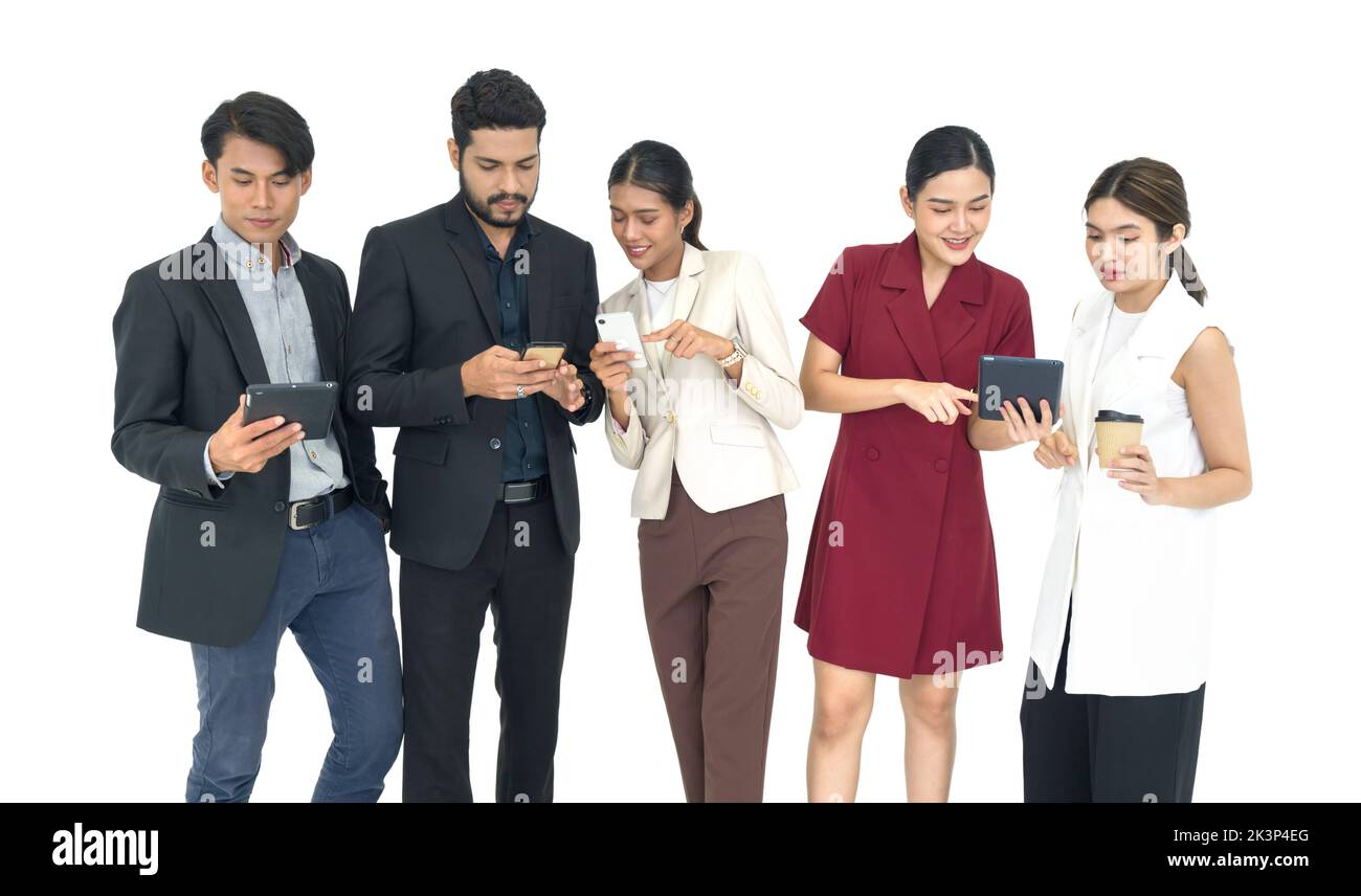 Friends using smartphone on Cut Out Stock Images Pictures Alamy