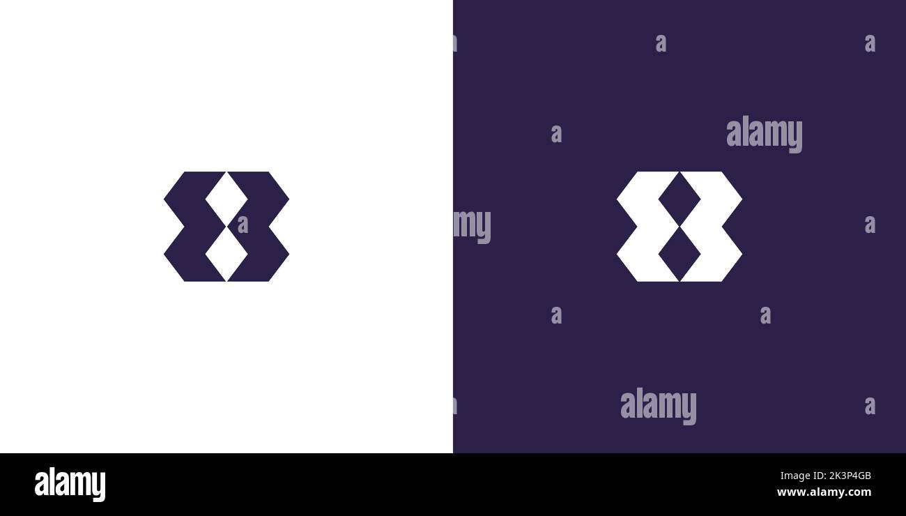 A minimalist logo design on a navy blue and white background Stock ...