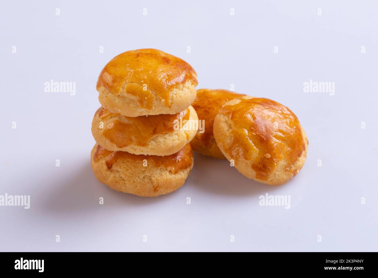 Collection of cookies on white background, Butter cookies, chocolate