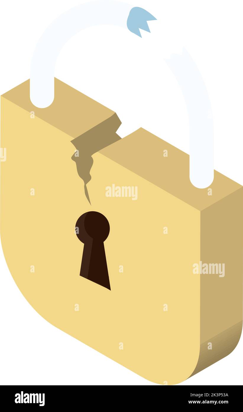 isometric safety padlock broken Stock Vector Image & Art Alamy