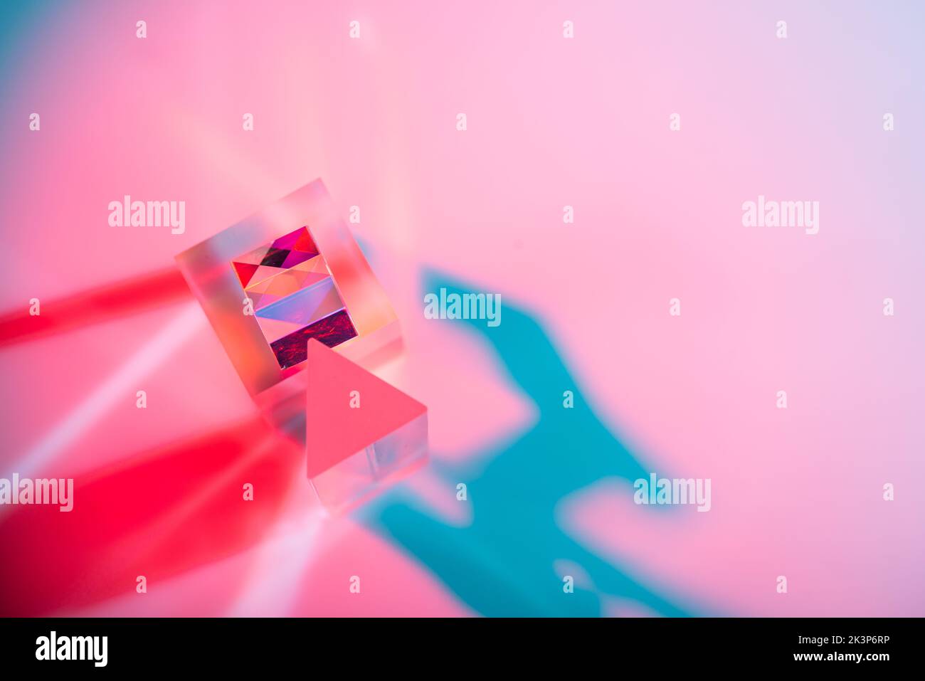 Glass crystal prism. Multicolor light effect Stock Photo Alamy