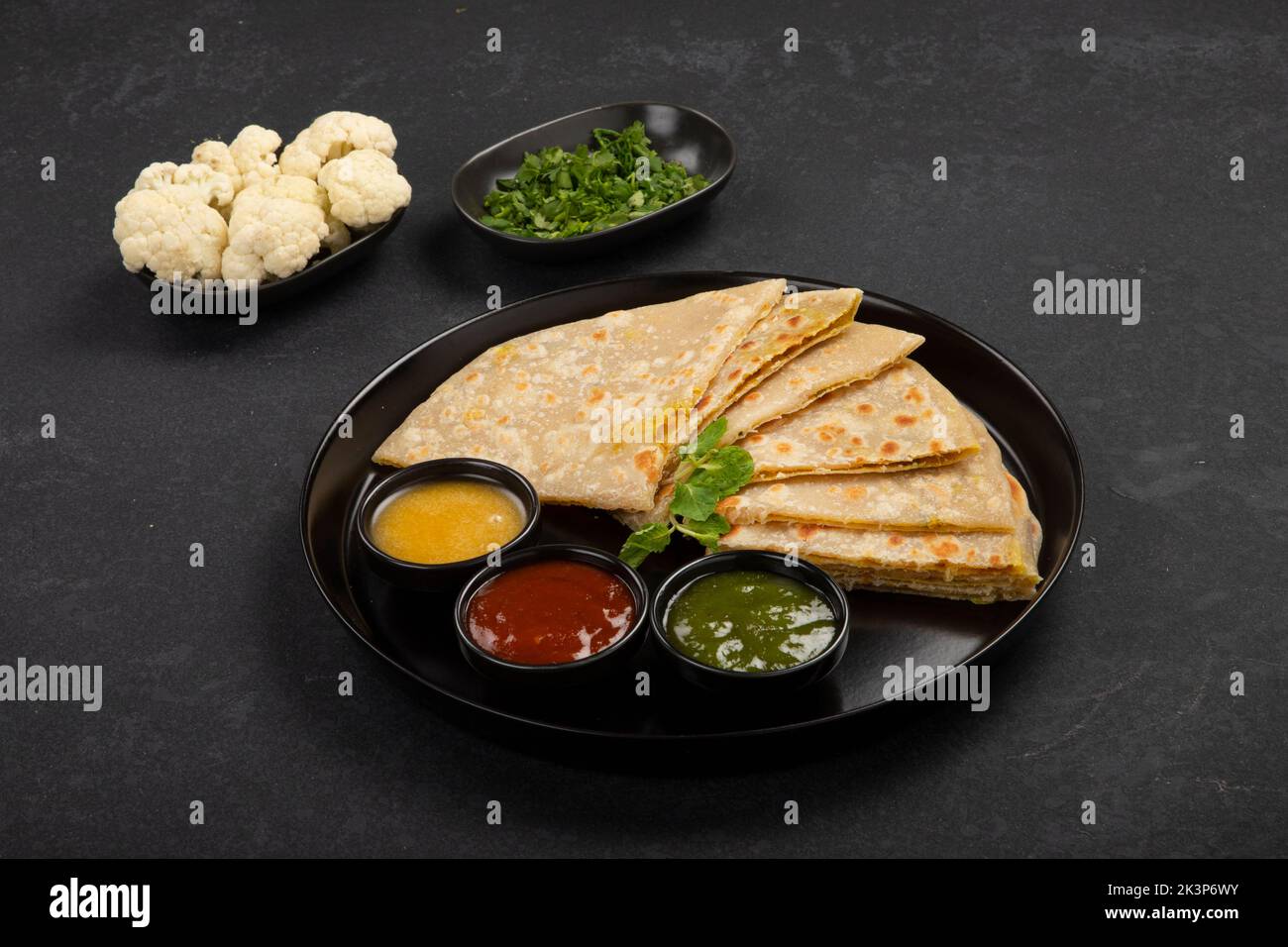 Aloo paratha or gobi paratha also known as Potato or Cauliflower