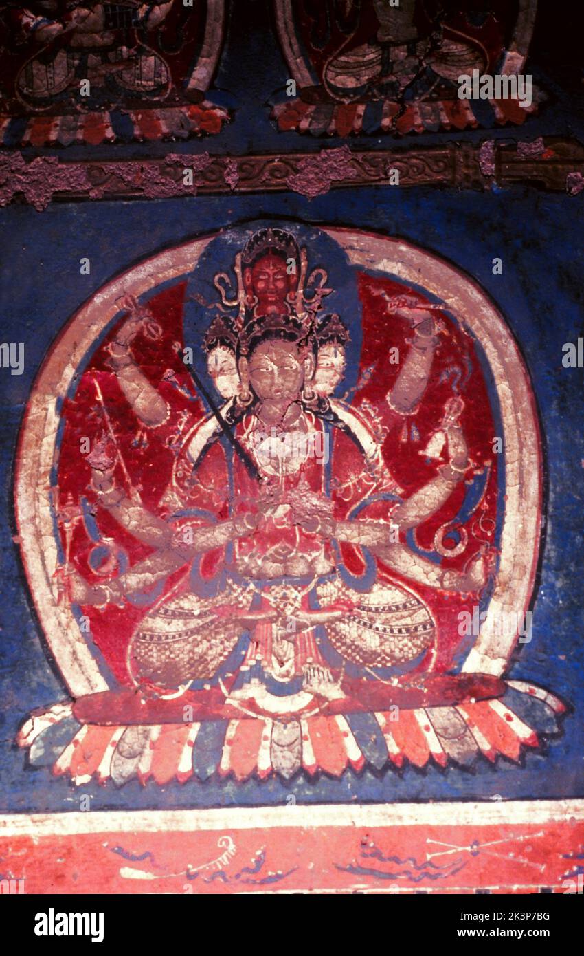 Sumda Chun, Ladakh, India, Mid 11th century, Dukhang, Left Wall Dharmadhatu Mandala, Tara Stock Photo