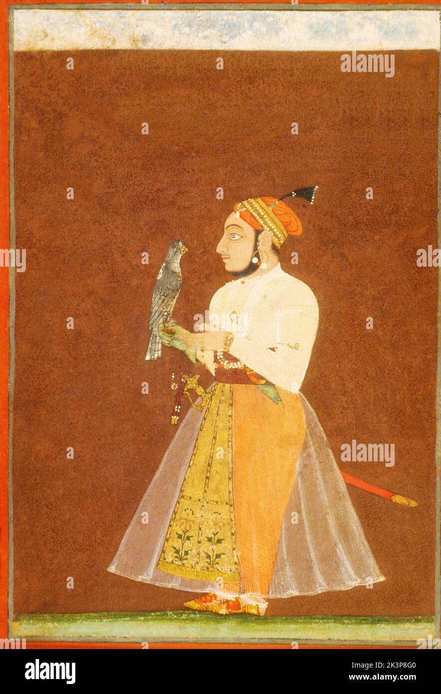 Mevad Raja India: Mewar, Circa 1700, Raja with hawk Stock Photo - Alamy