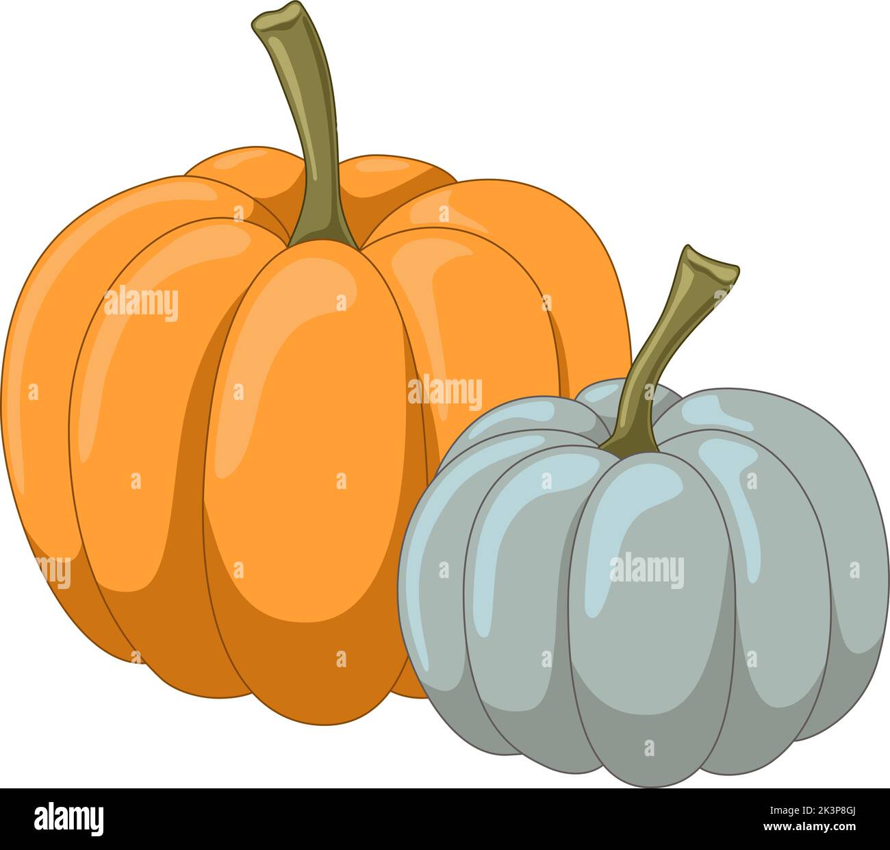 Cute orange and blue pumpkins vector illustration Stock Vector