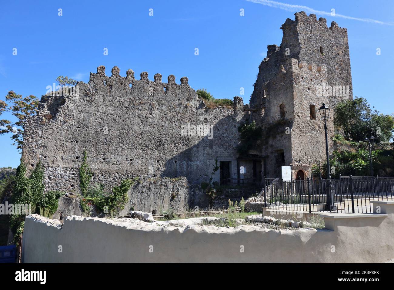 Camerota - Castello Marchesale che domina il borgo medievale Stock Photo