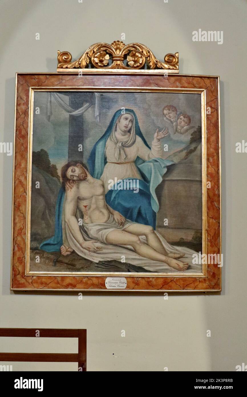 Camerota - Dipinto ottocentesco della Pietà nella Chiesa di Santa Maria delle Grazie Stock Photo
