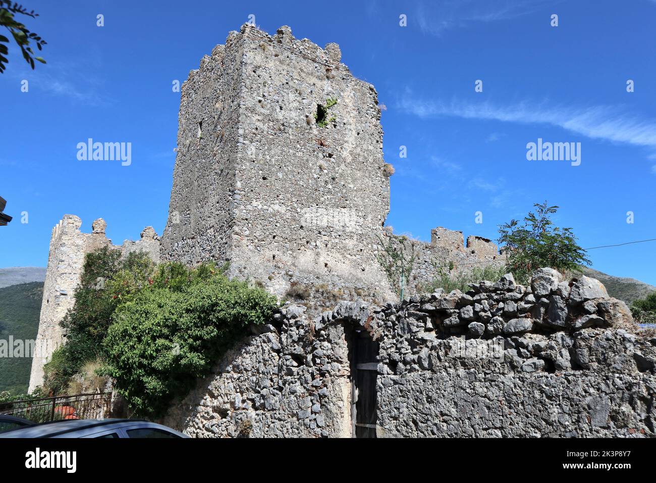 Camerota - Torre Normanna del castello Stock Photo
