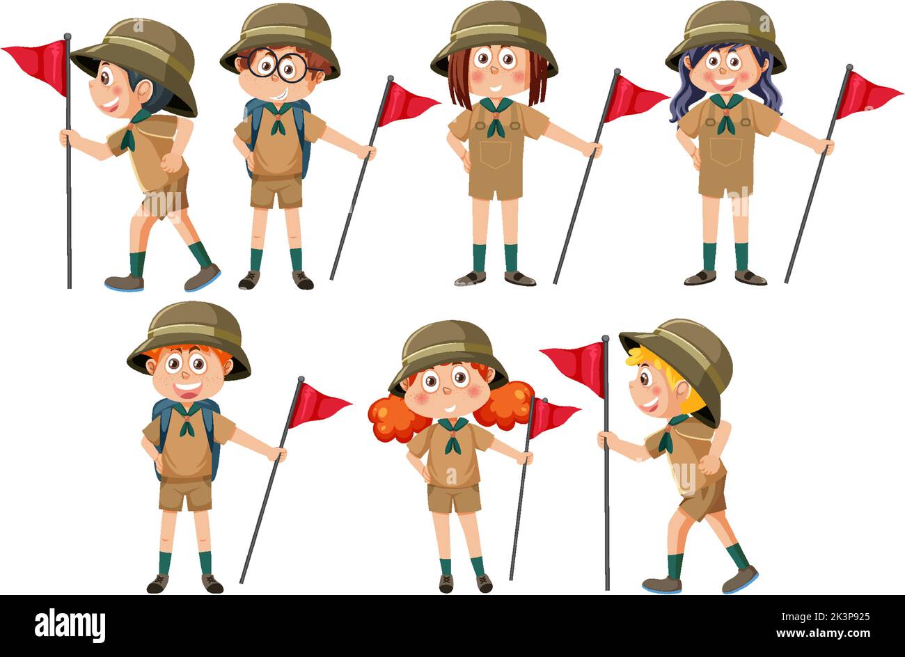 Children in camping outfit illustration Stock Vector Image & Art - Alamy