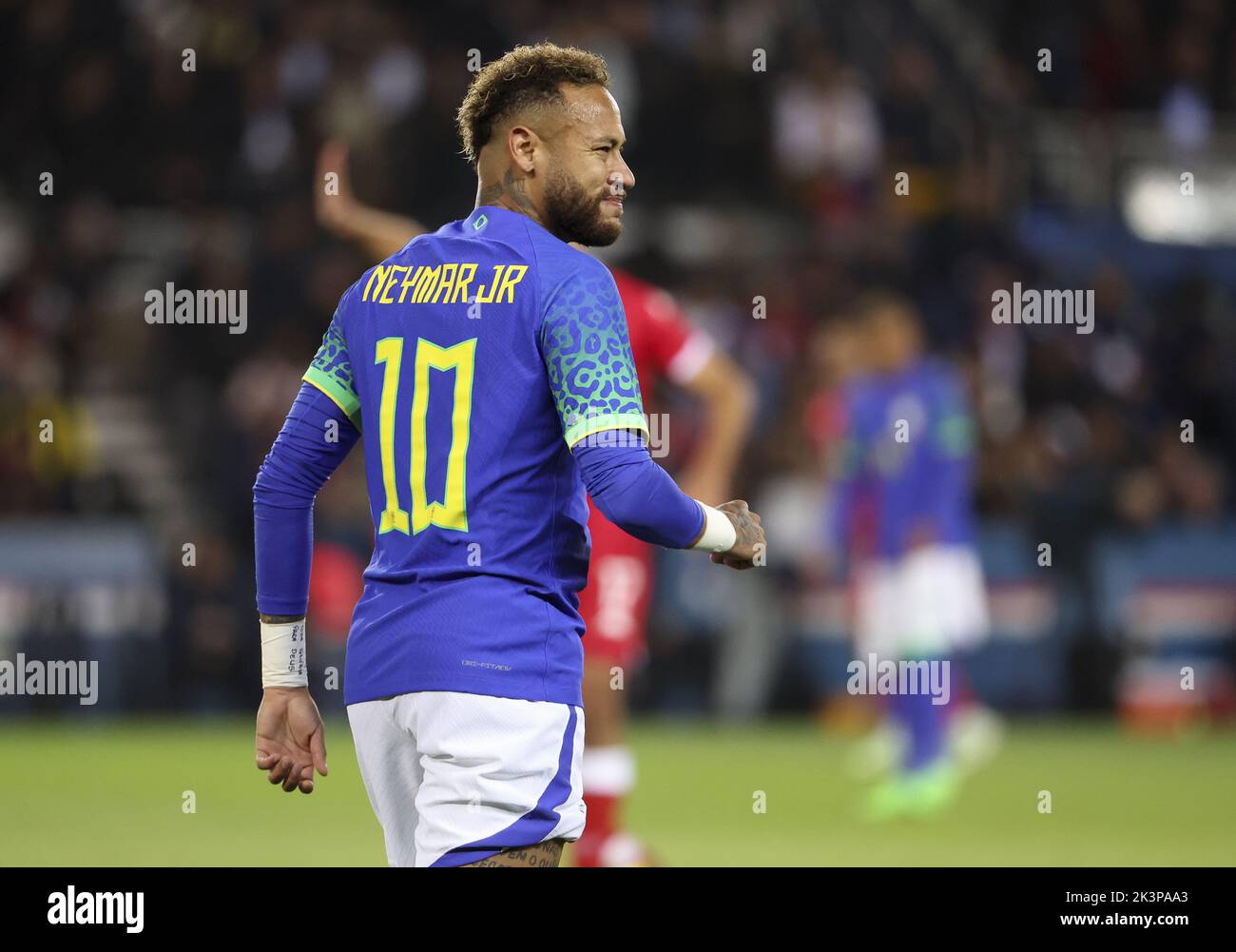 Paris, France - September 27, 2022, Neymar Jr of Brazil during the International friendly game, football match between Brazil and Tunisia on September 27, 2022 at Parc des Princes stadium in Paris, France - Photo: Jean Catuffe/DPPI/LiveMedia Stock Photo