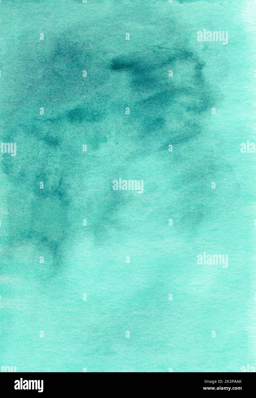 Watercolor dirty turquoise background painting Stock Photo - Alamy