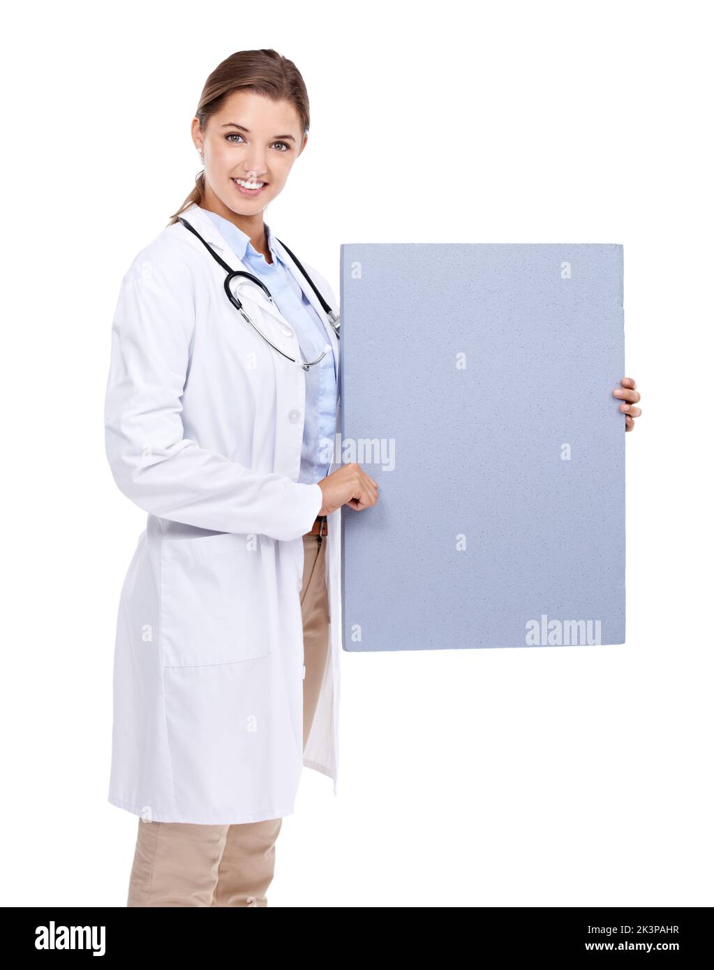 Introducing the new healthcare plan. Portrait of an attractive young woman holding copyspace. Stock Photo