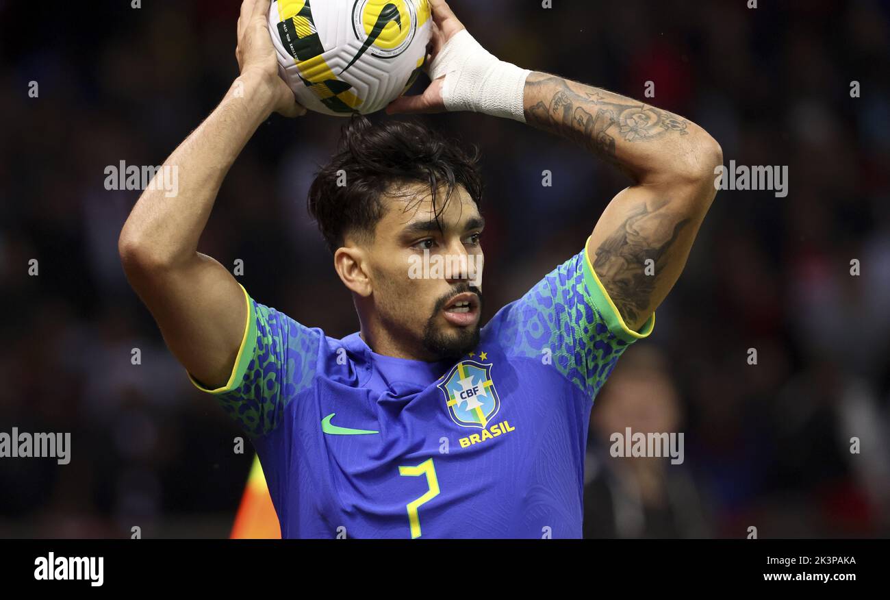 Paris, France - September 27, 2022, Lucas Paqueta of Brazil during the International friendly game, football match between Brazil and Tunisia on September 27, 2022 at Parc des Princes stadium in Paris, France - Photo: Jean Catuffe/DPPI/LiveMedia Stock Photo