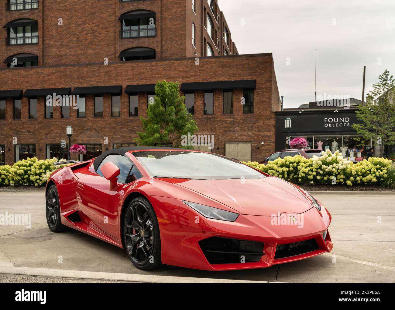 BIRMINGHAM, MI/USA - AUGUST 13, 2020: A Lamborghini car on the Woodward Dream Cruise route. Stock Photo