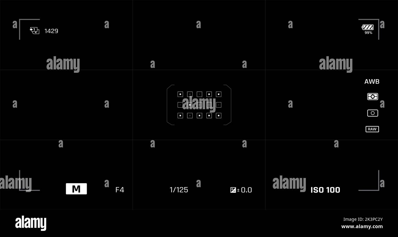 Camera user interface in the viewfinder and live view overlay frame