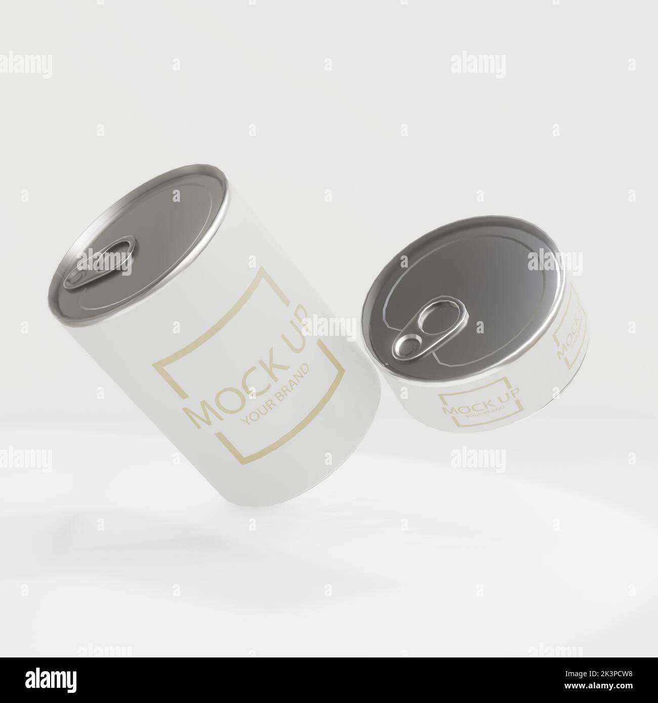 royalty free tin cane packaging mock up, Canned food tin mock up 3d