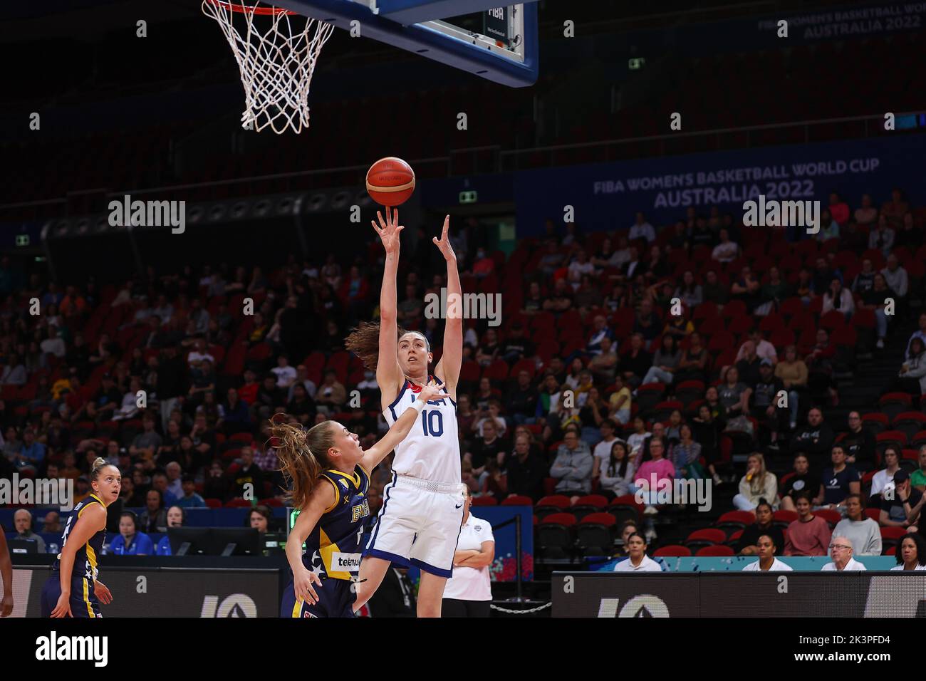 Sydney, Homebush, New South Wales, Australia, 27th September 2022; Women's World Cup Basketball: Breanna Stewart of United States of America throws the ball towards the basket Stock Photo