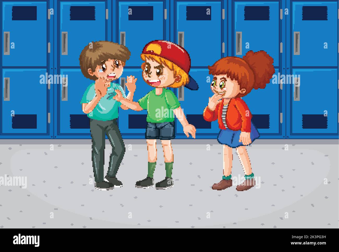 Bullying kids school scene illustration Stock Vector Image & Art - Alamy