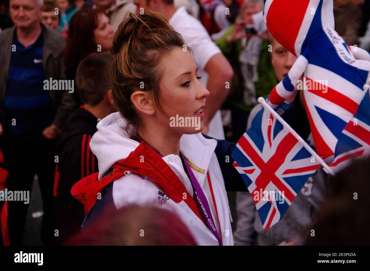 Celebration of 2012 Olympic Taekwondo Champion, Jade Jones, Flint, North Wales. Stock Photo
