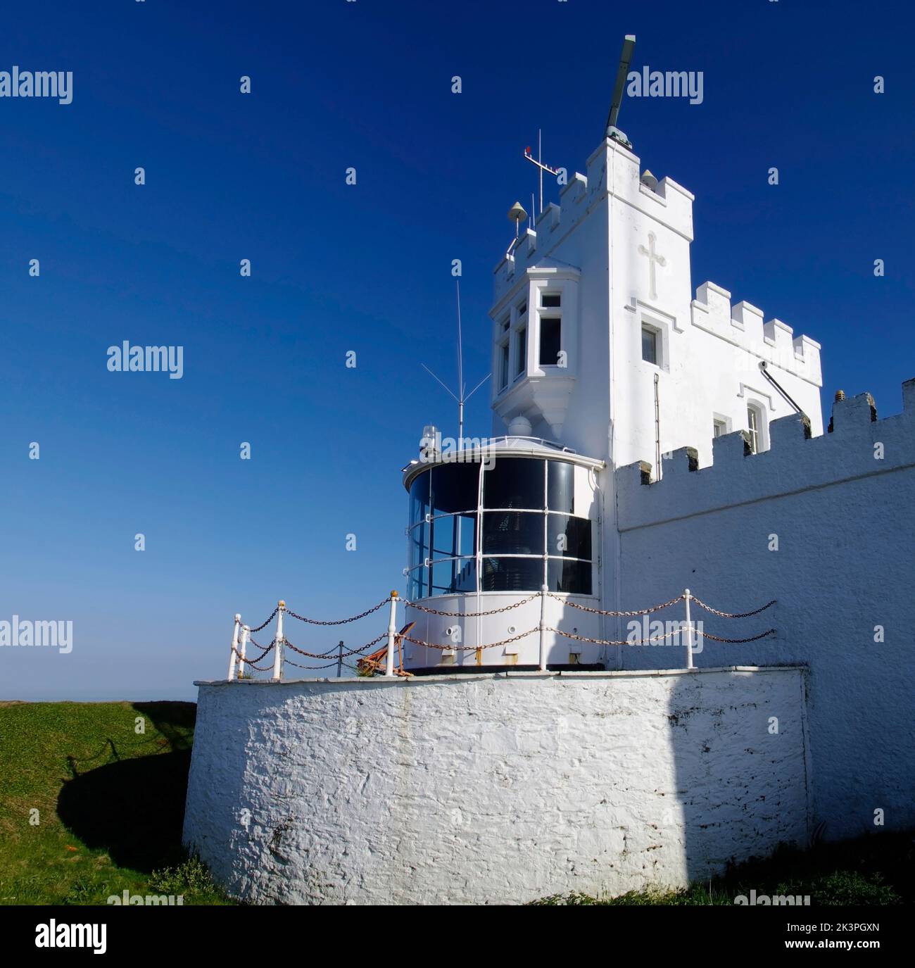 Point Lynas Lighthouse, laneilian, Amlwch, Anglesey, North Wales, United Kingdom, Stock Photo
