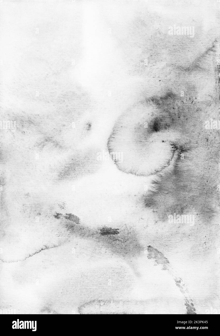 Watercolor light gray gradient background texture. Black and white