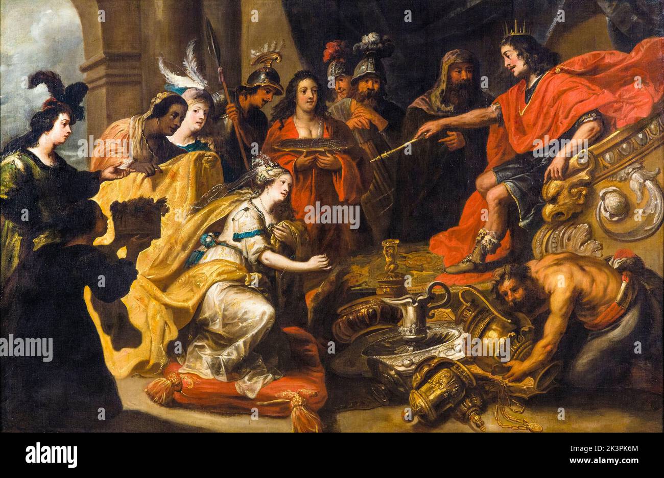 The Queen of Sheba before King Solomon, painting in oil on canvas by Pauwels Casteels, 16491677