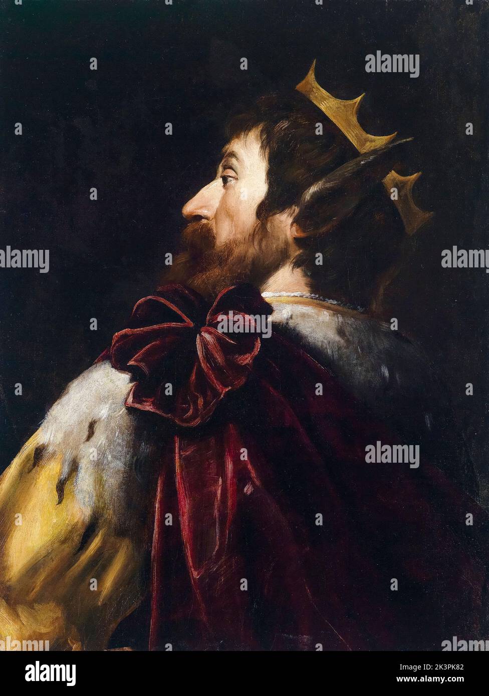 King Midas, portrait painting in oil on canvas by Andrea Vaccaro, before 1670 Stock Photo