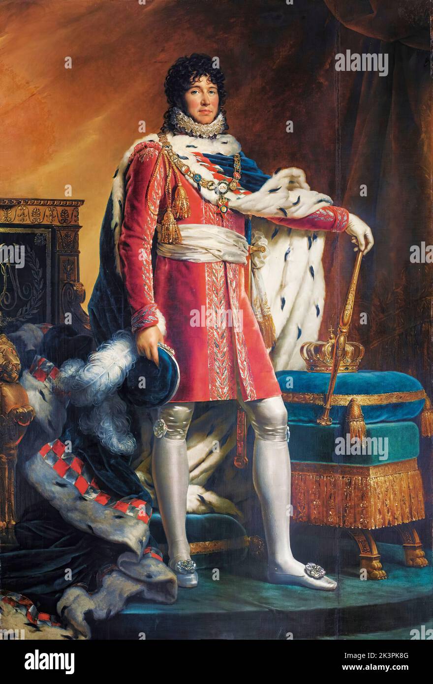 Joachim Napoléon Murat (1767-1815), King of Naples and of the two Sicilies (1808-1815), portrait painting in oil on canvas by François Gérard, 1811-1812 Stock Photo