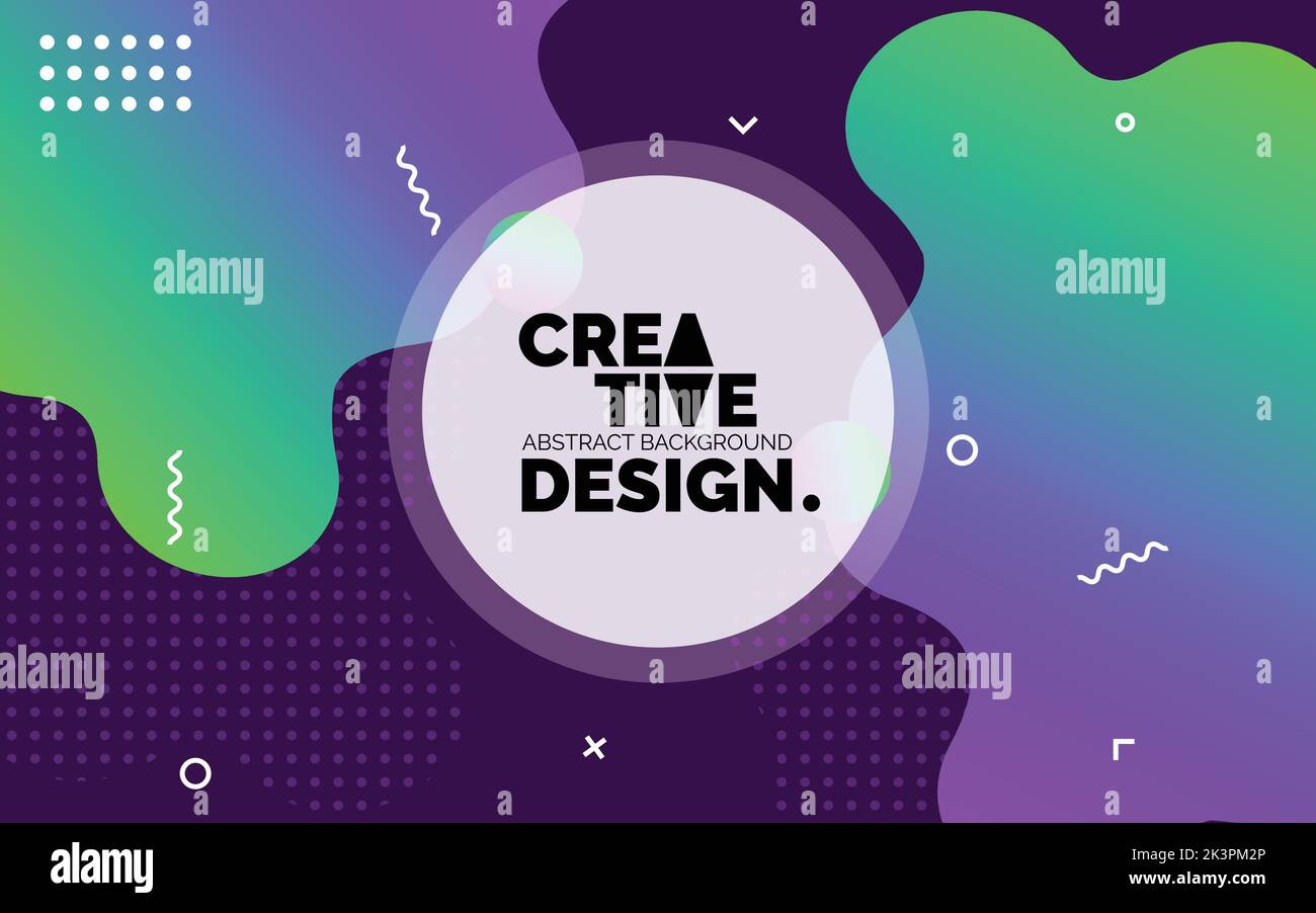 Colorful Creative template banner with gradient color. Design with liquid shape Stock Vector