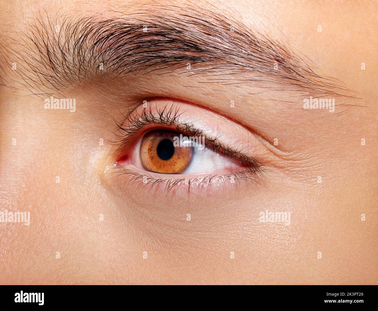 Beautiful insightful look brown eyes. Close up shot Stock Photo Alamy