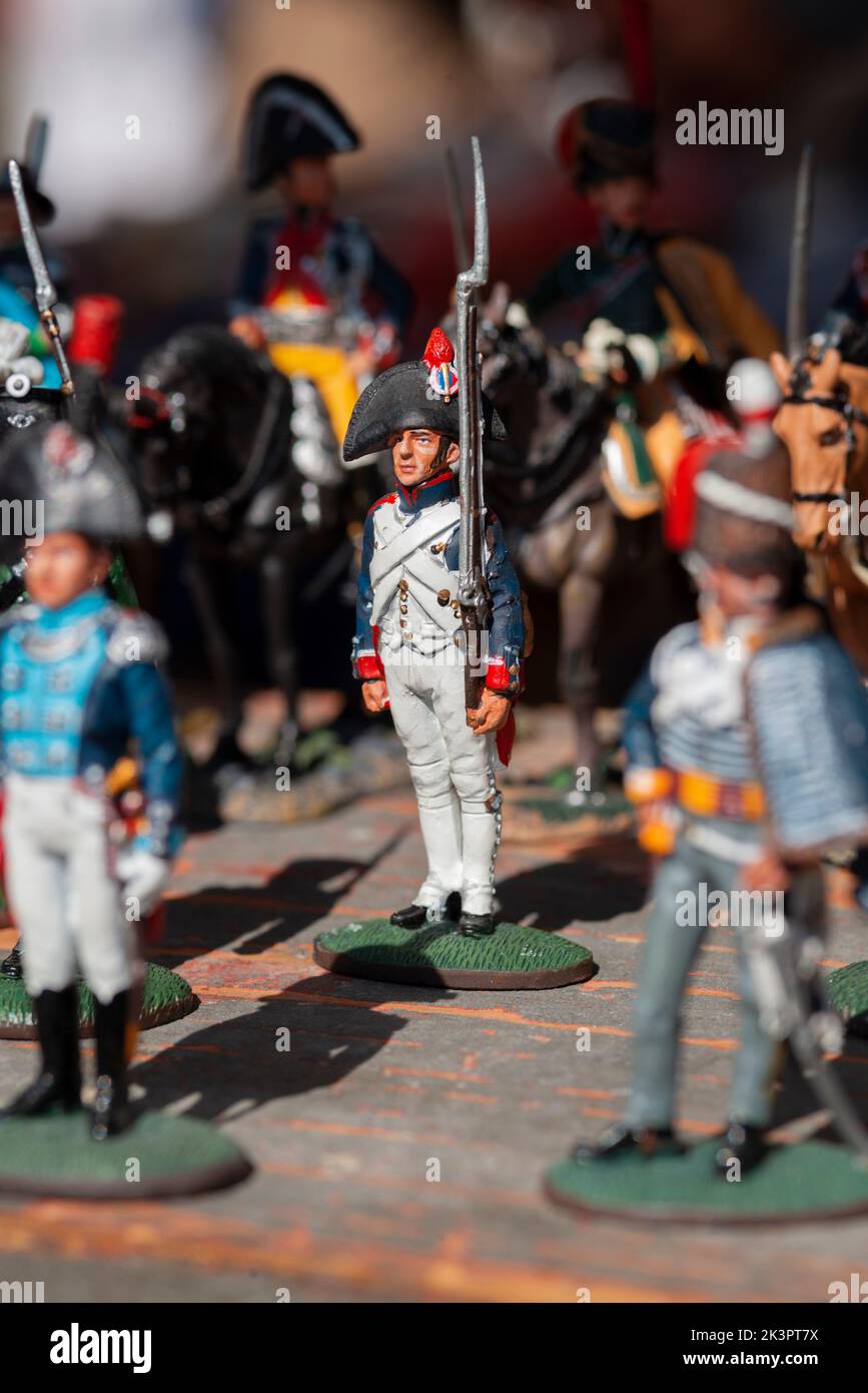 Italy, Flea Market, Soldiers Toy Figurines Stock Photo