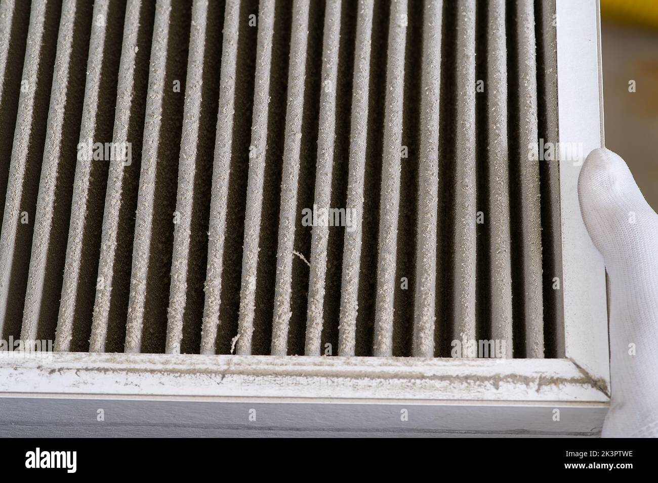 HVAC filter needs to be replaced, Dirty old filter with dust Stock