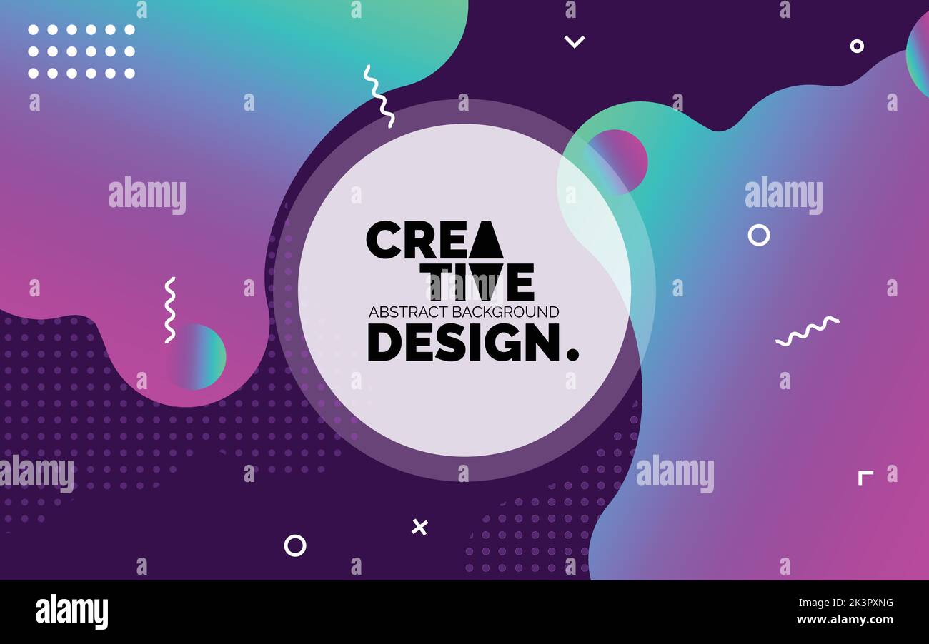 Colorful Creative template banner with gradient color. Design with liquid shape Stock Vector