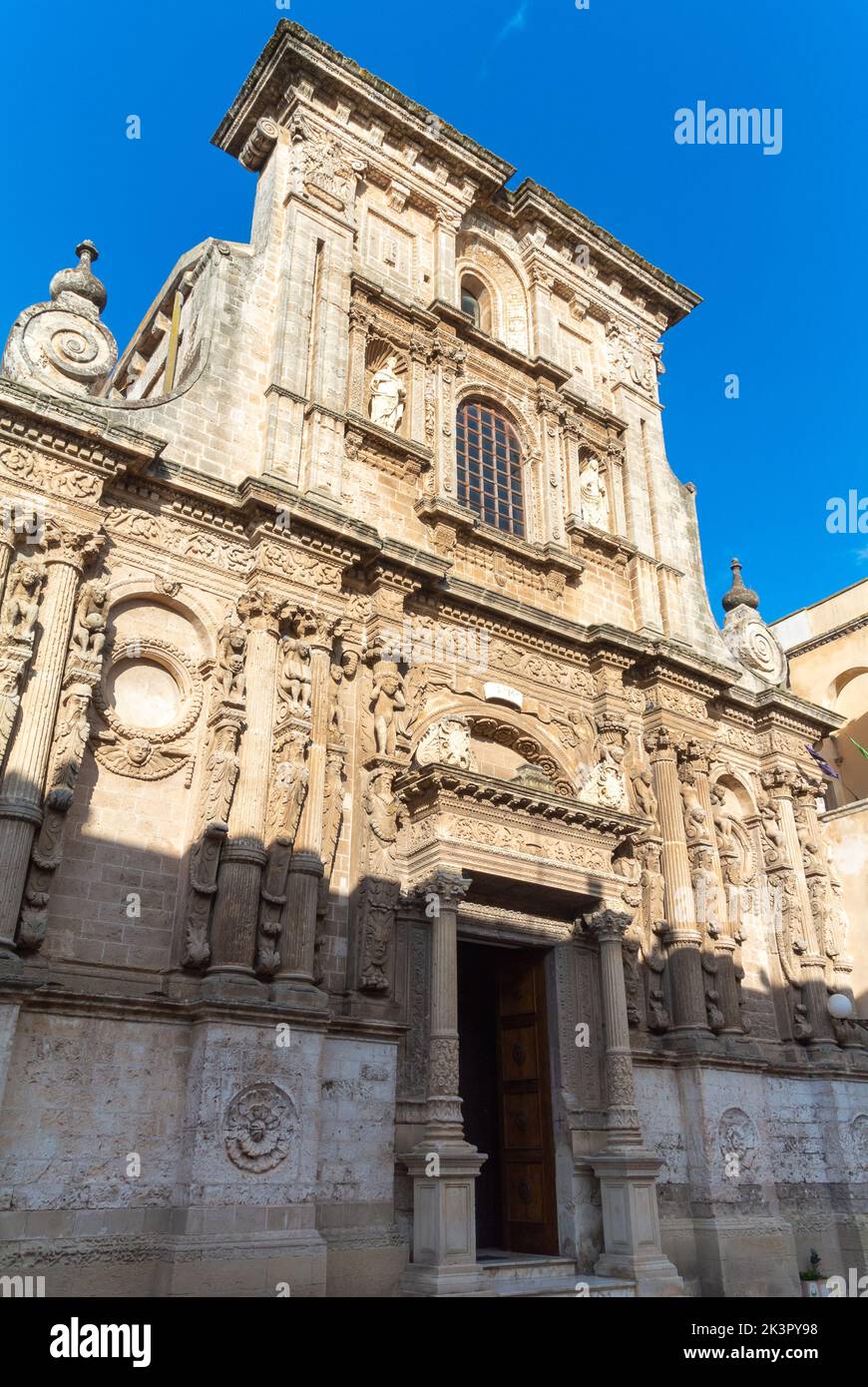 The facade of Chiesa di San Domenico a baroque architecture, Nardo