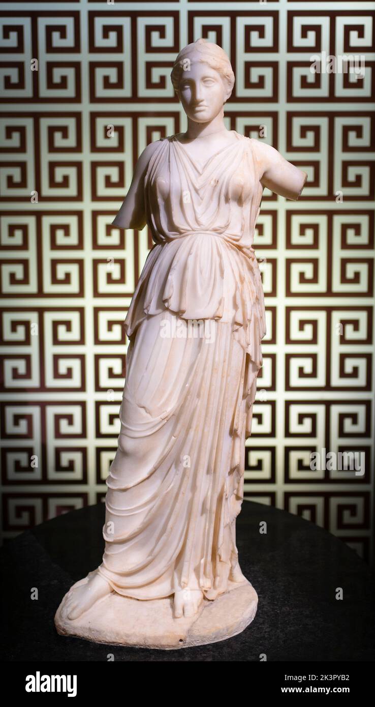 Statue of Athena (Copy of a 5th century BCE original). Istanbul Archaeology Museum. Stock Photo