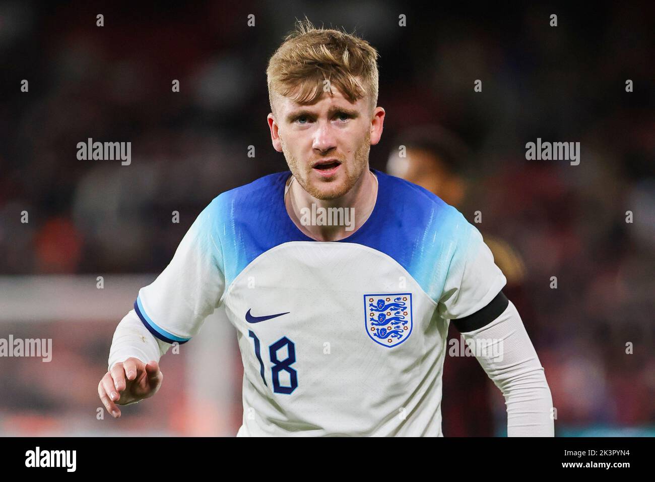 Sheffield, UK. 27th Sep, 2022. Tommy Doyle of England U-21 during the International Friendly match between England U-21 and Germany U-21 at Bramall Lane, Sheffield, England on 27 September 2022. Photo by Ben Wright. Editorial use only, license required for commercial use. No use in betting, games or a single club/league/player publications. Credit: UK Sports Pics Ltd/Alamy Live News Stock Photo