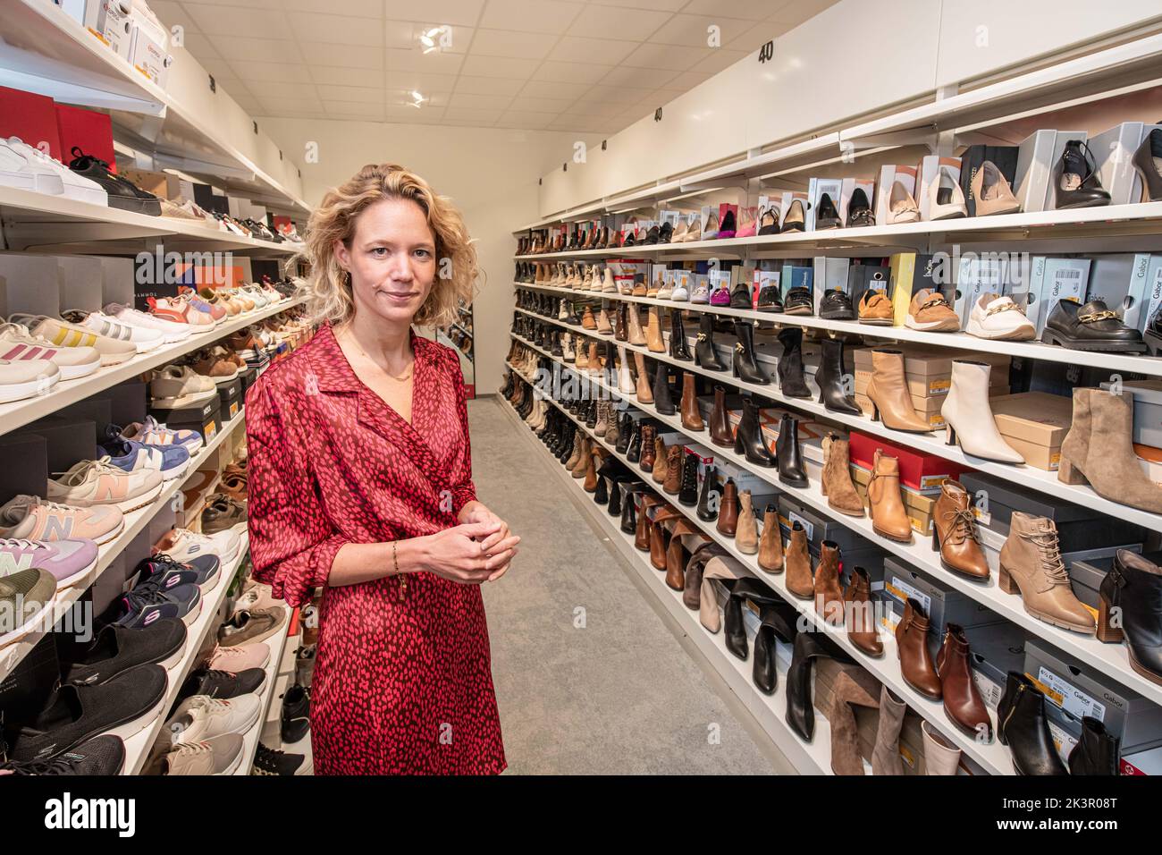 New Schoenen Torfs CEO Lise Conix poses for the photographer at a