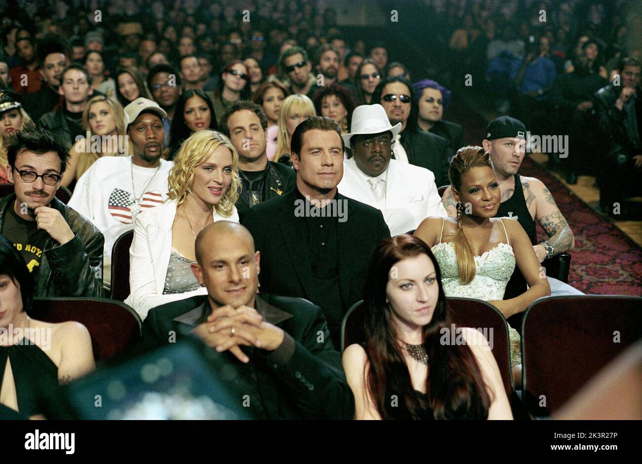 Uma Thurman, John Travolta, Cedric The Entertainer, Christina Milian & Fred Durst Film: Be Cool (USA 2005) Characters: Edie Athens,Chili Palmer,Sin LaSalle,Linda Moon & Himself  Director: F. Gary Gray 04 March 2005   **WARNING** This Photograph is for editorial use only and is the copyright of MGM and/or the Photographer assigned by the Film or Production Company and can only be reproduced by publications in conjunction with the promotion of the above Film. A Mandatory Credit To MGM is required. The Photographer should also be credited when known. No commercial use can be granted without writt Stock Photo