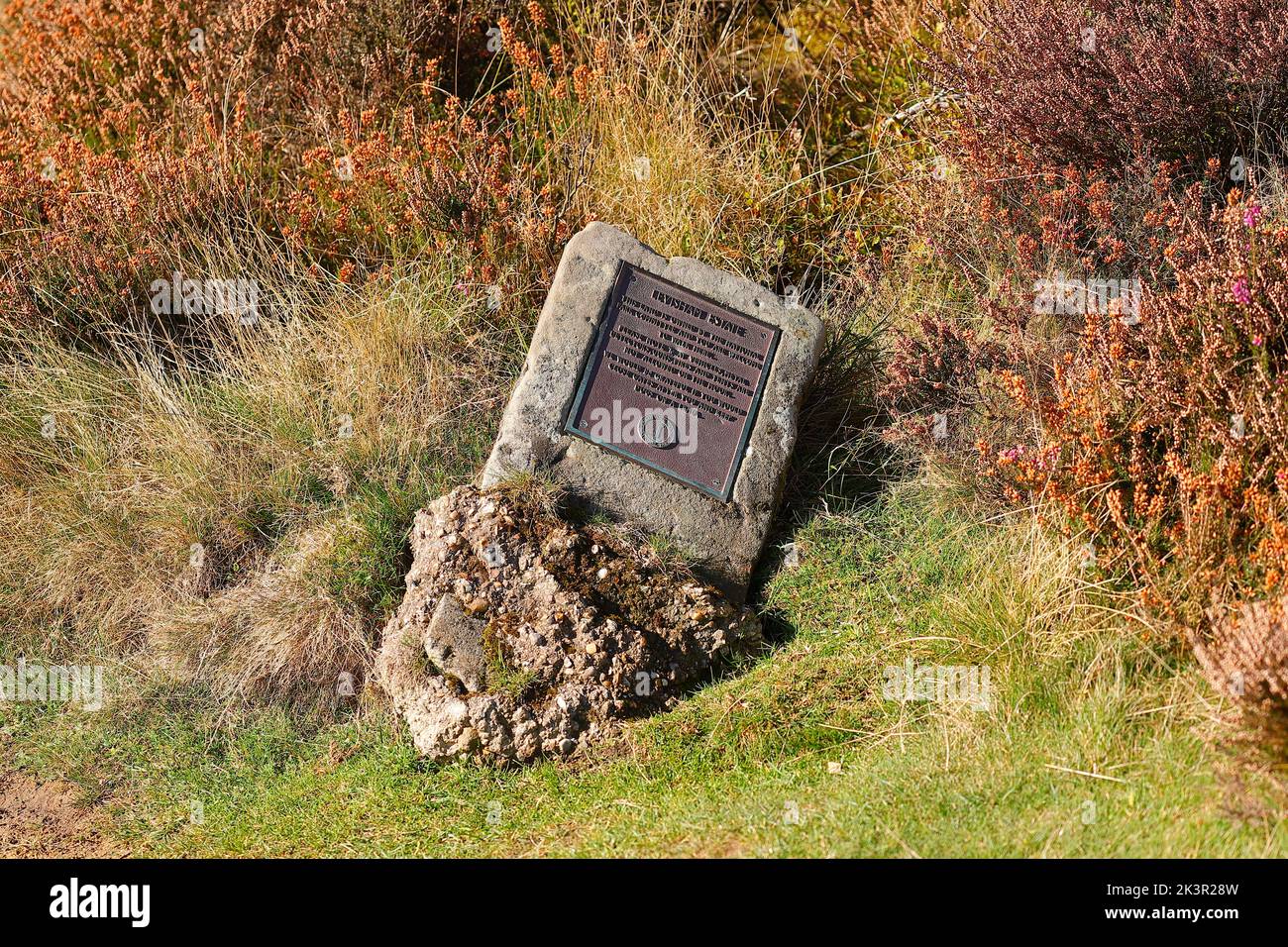 A sign on Levisham Moor at The Hole Of Horcum on the North Yorkshire Moors. Stock Photo